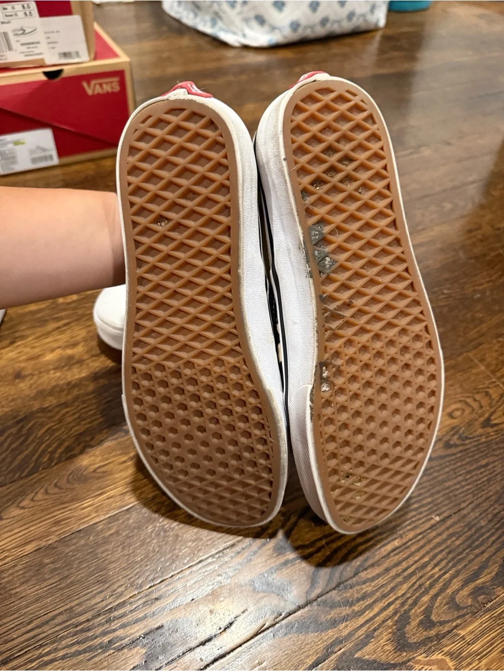 Vans bSlip-On Shoes - Checkerboard & White a